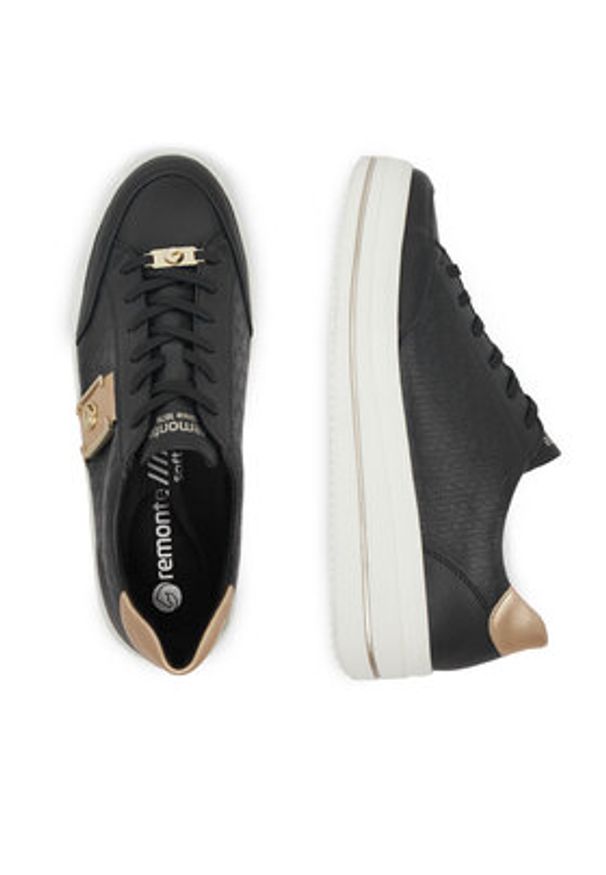 Remonte Sneakersy D1C07-03 Czarny. Kolor: czarny. Materiał: materiał