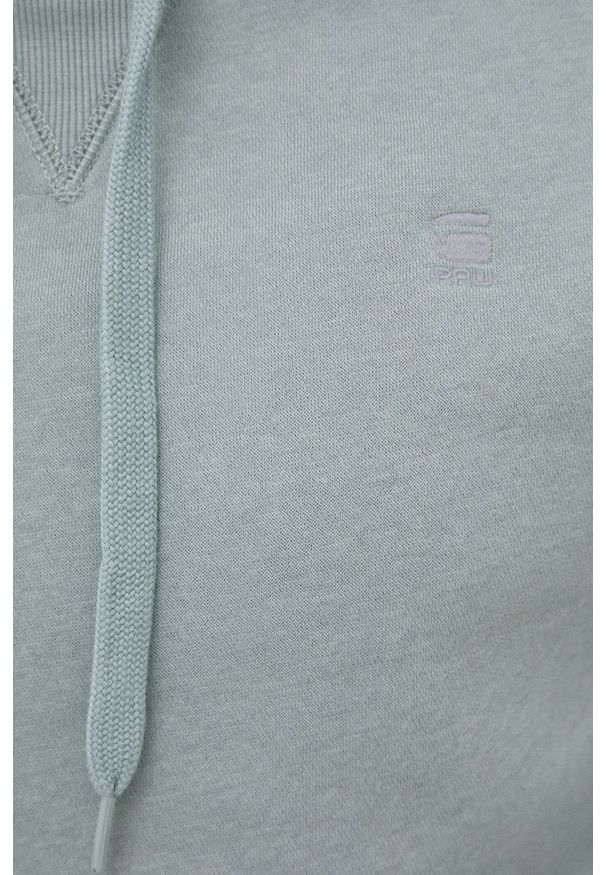 G-Star RAW - G-Star Raw bluza męska kolor zielony z kapturem gładka. Okazja: na co dzień. Typ kołnierza: kaptur. Kolor: zielony. Materiał: włókno, materiał, dzianina. Wzór: gładki. Styl: casual