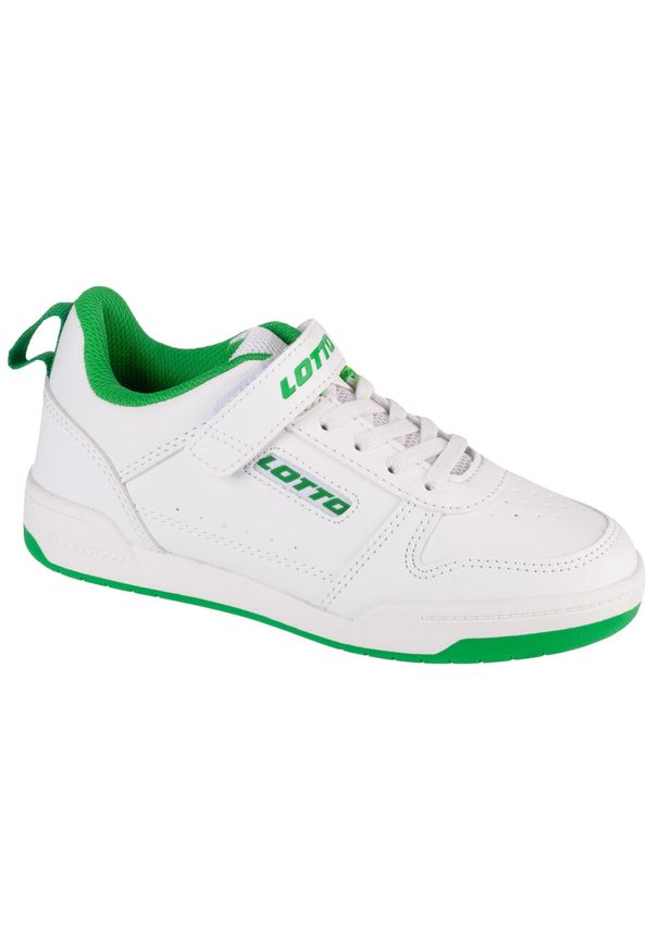 LOTTO - Buty sportowe Sneakersy chłopięce, Toco BC K. Kolor: zielony, biały, wielokolorowy. Materiał: materiał, syntetyk. Sport: turystyka piesza