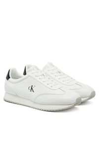 Calvin Klein Jeans Sneakersy Runner Laceup Tc YM0YM01187 Biały. Kolor: biały. Materiał: skóra #5