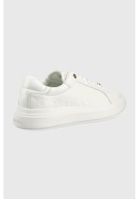 Calvin Klein sneakersy skórzane kolor biały. Nosek buta: okrągły. Zapięcie: sznurówki. Kolor: biały. Materiał: skóra. Obcas: na platformie #2