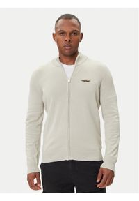 Aeronautica Militare Kardigan 252MA1580UL00506 Beżowy Regular Fit. Kolor: beżowy. Materiał: bawełna