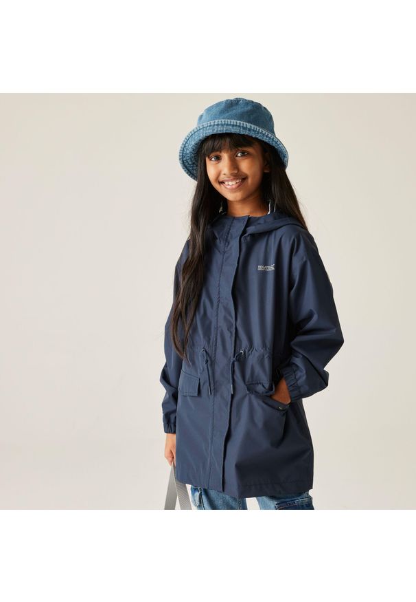 Regatta - Kurtka turystyczna przeciwdeszczowa Ballina wodoodporna. Kolor: niebieski. Materiał: poliester, tkanina