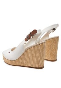 TOMMY HILFIGER - Tommy Hilfiger Sandały Iconic Elena Sling Back Wedge FW0FW04789 Écru. Materiał: materiał #4