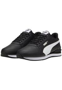 Puma - Męskie Skórzane Buty Sportowe ST Runner V4. Kolor: czarny, biały, wielokolorowy. Materiał: skóra. Sport: turystyka piesza