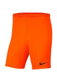 Spodenki dla dzieci Nike Dry Park III NB K pomarańczowe BV6865 819. Kolor: pomarańczowy, żółty, wielokolorowy