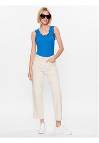 Fransa Top 20607460 Niebieski Regular Fit. Kolor: niebieski. Materiał: bawełna #3