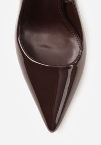 Born2be - Brązowe Sandały Szpilki Lakierowane Bez Pięty Tosellea. Okazja: na co dzień. Kolor: brązowy. Materiał: lakier. Obcas: na szpilce. Styl: casual, elegancki. Wysokość obcasa: średni #4