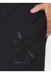 Armani Exchange Spodnie dresowe 6RZPAL ZJ9KZ 1200 Czarny Regular Fit. Kolor: czarny. Materiał: bawełna, dresówka