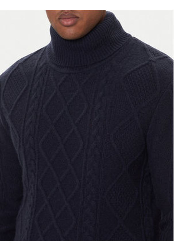 TOMMY HILFIGER - Tommy Hilfiger Golf MW0MW40914 Granatowy Regular Fit. Typ kołnierza: golf. Kolor: niebieski. Materiał: wełna