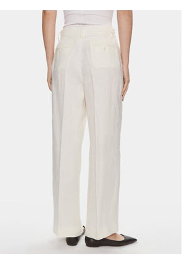 Weekend Max Mara Spodnie materiałowe Malizia 2415131022 Biały Relaxed Fit. Kolor: biały. Materiał: len