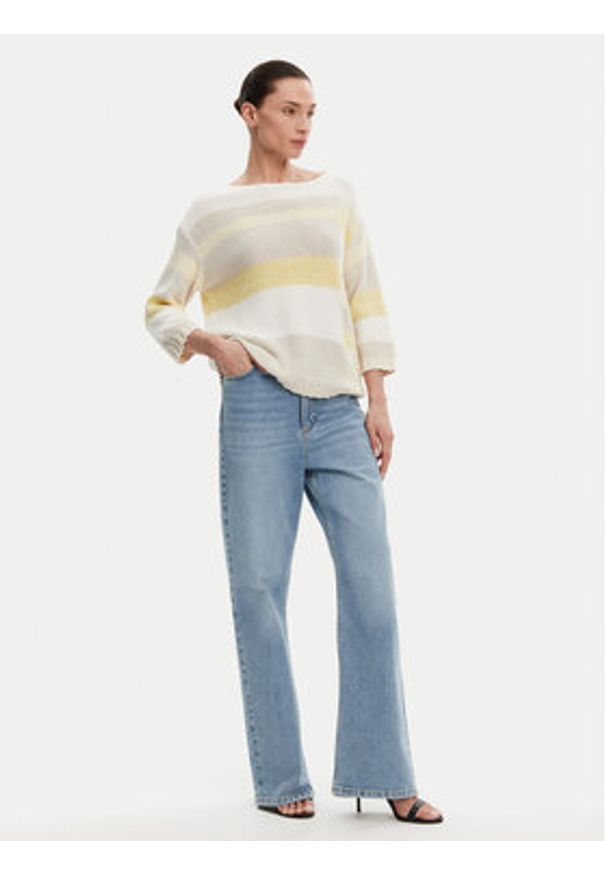 Olsen Sweter 11004051 Beżowy Regular Fit. Kolor: beżowy. Materiał: bawełna