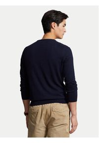 Polo Ralph Lauren Sweter Ls Sf Cn Pp 710684957001 Granatowy Slim Fit. Typ kołnierza: polo. Kolor: niebieski. Materiał: bawełna