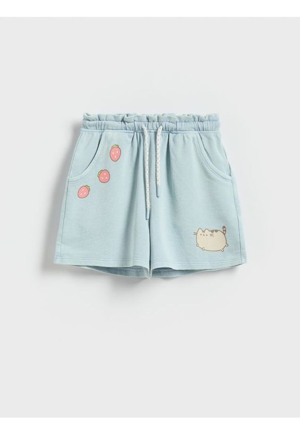 Reserved - Szorty Pusheen - jasnoniebieski. Kolor: niebieski. Materiał: bawełna