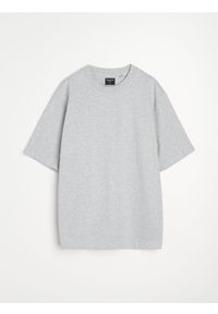 Sinsay - Bluza z krótkim rękawem z dzianiny terry - szary. Kolor: szary. Materiał: dzianina. Długość rękawa: krótki rękaw. Długość: krótkie