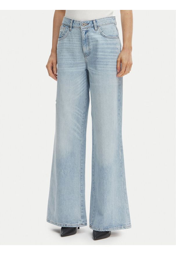 Fracomina Jeansy FP26SV3015D47103 Niebieski Wide Leg. Kolor: niebieski