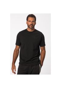 JAY-PI - Męski T-shirt FLEXNAMIC® fitness rękaw 1/2 nadruk z tyłu QuickDry. Kolekcja: plus size. Kolor: czarny. Materiał: materiał, poliester, bawełna. Wzór: nadruk. Sport: fitness