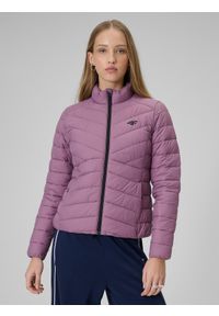 4f - 4F Kurtka z wypełnieniem syntetycznym damska - fioletowa XS. Okazja: na co dzień. Typ kołnierza: kołnierzyk stójkowy. Kolor: fioletowy. Materiał: syntetyk. Styl: casual, sportowy #1