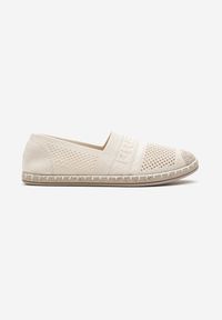 Born2be - Beżowe Espadryle Rinestas. Wysokość cholewki: przed kostkę. Nosek buta: okrągły. Kolor: beżowy. Materiał: guma, materiał. Szerokość cholewki: normalna. Wzór: aplikacja, ze splotem. Sezon: lato. Styl: klasyczny