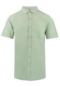 Weekendowa Koszula Męska z Kory Bawełnianej - Brave Soul - Miętowa Zieleń. Kolor: miętowy. Materiał: bawełna. Styl: sportowy #1