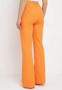 Born2be - Pomarańczowe Garniturowe Spodnie z Szerokimi Nogawkami i Gumką w Pasie Leilma. Stan: podwyższony. Kolor: pomarańczowy. Styl: elegancki #3