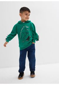 bonprix - Bluza z kapturem z czystej bawełny organicznej. Typ kołnierza: kaptur. Kolor: zielony. Materiał: bawełna. Wzór: nadruk #2