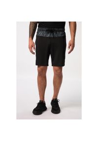 JAY-PI - Męskie Spodnie sportowe FLEXNAMIC® wstawki z nadrukiem elastyczny pas. Kolekcja: plus size. Kolor: czarny. Materiał: poliester, materiał. Wzór: nadruk
