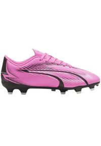 Puma - Buty Piłkarskie Ultra Play Firm Ground Dla Dzieci I Młodzieży. Kolor: różowy, zielony, wielokolorowy, brązowy, biały. Sport: piłka nożna