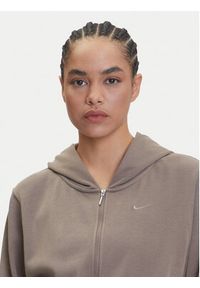 Nike Bluza Chill Terry FN2415 Brązowy Relaxed Fit. Kolor: brązowy. Materiał: bawełna #4