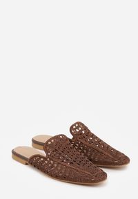 Born2be - Brązowe Klapki Mule z Ażurową Cholewką Szydełkową Civeza. Okazja: na co dzień. Kolor: brązowy. Materiał: jeans, len. Wzór: ażurowy. Sezon: lato. Styl: casual #7