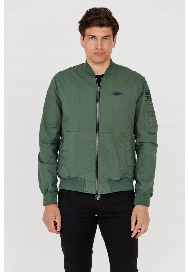 Aeronautica Militare - AERONAUTICA MILITARE Męska zielona bomberka, Rozmiar 50. Kolor: zielony