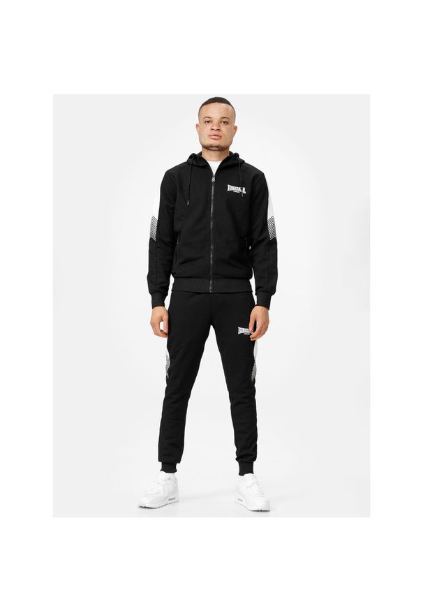 Dres z kapturem o regularnym kroju Lonsdale Marthal. Kolor: wielokolorowy, biały, czarny. Materiał: dresówka