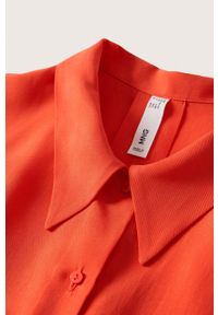 mango - Mango koszula Lim damska kolor pomarańczowy relaxed z kołnierzykiem klasycznym. Typ kołnierza: kołnierzyk klasyczny. Kolor: pomarańczowy. Materiał: tkanina. Wzór: gładki. Styl: klasyczny #4