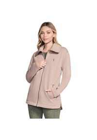 skechers - Kurtka Skechers GO SNUGGLE Tunic Full Zip Jacket, Kobiety. Kolor: różowy. Materiał: puch, poliester, materiał. Sport: turystyka piesza