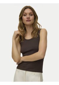 Vero Moda Top Chloe 10344951 Brązowy ciemny Relaxed Fit. Kolor: brązowy. Materiał: bawełna #1