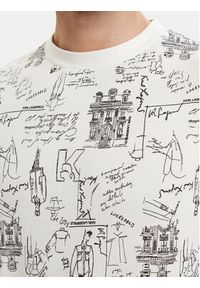 Karl Lagerfeld - KARL LAGERFELD T-Shirt 755139 563224 Biały Regular Fit. Typ kołnierza: dekolt w karo. Kolor: biały. Materiał: bawełna #4