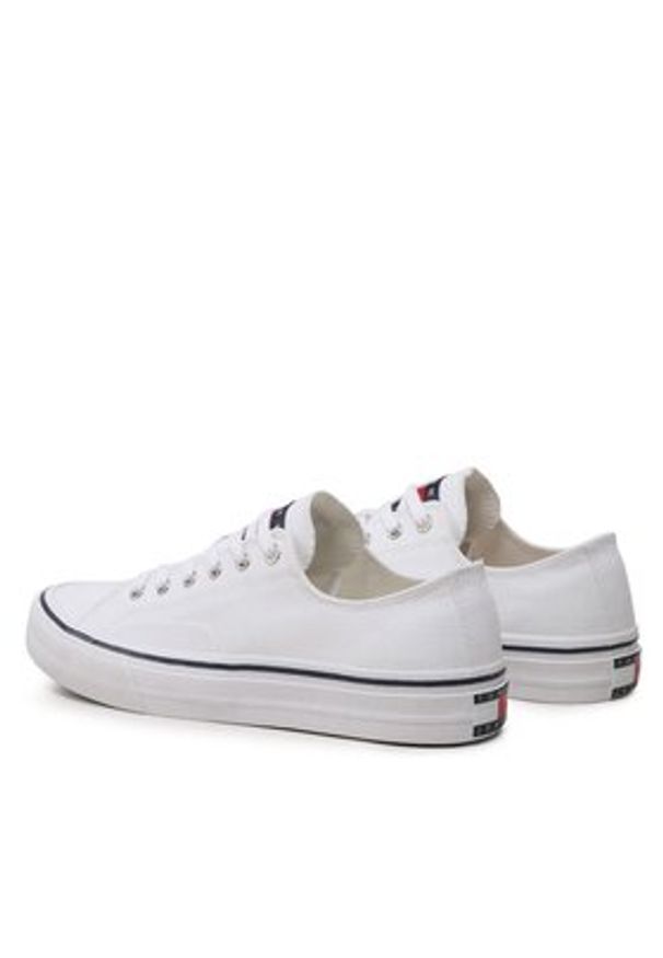 Tommy Jeans Tenisówki Skate Canvas Ess EM0EM01175 Biały. Kolor: biały. Materiał: materiał