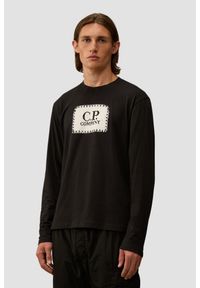 C.P. Company - C.P. COMPANY Czarny męski longsleeve, Rozmiar XL. Kolor: czarny. Materiał: bawełna. Długość rękawa: długi rękaw