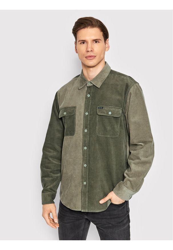 Brixton Koszula Bowery Corduroy 01264 Zielony Standard Fit. Kolor: zielony. Materiał: sztruks, bawełna