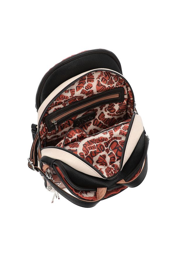 Beżowy Elegancki Plecak Damski Anekke Premium. Kolor: beżowy. Materiał: materiał. Wzór: aplikacja, haft. Styl: elegancki