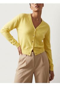 Sinsay - Klasyczny kardigan zapinany na guziki - żółty. Kolor: żółty. Styl: klasyczny #1