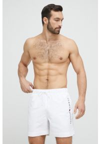 TOMMY HILFIGER - Tommy Hilfiger szorty kąpielowe kolor biały. Kolor: biały. Materiał: tkanina, poliester #3