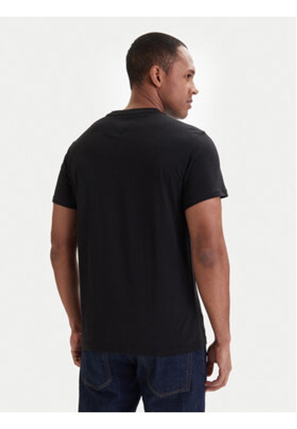 Tommy Jeans T-Shirt DM0DM22538 Czarny Slim Fit. Kolor: czarny. Materiał: bawełna