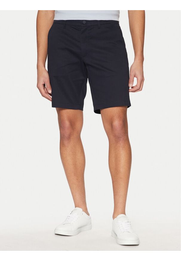 Calvin Klein Szorty materiałowe K10K114071 Granatowy Slim Fit. Kolor: niebieski. Materiał: bawełna