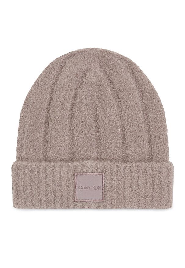 Calvin Klein Czapka Modern Patch Chunky K60K612596 Beżowy. Kolor: beżowy. Materiał: poliamid, materiał