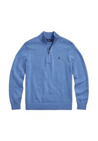 Polo Ralph Lauren Sweter 710859939005 Niebieski Regular Fit. Typ kołnierza: polo. Kolor: niebieski. Materiał: bawełna #4