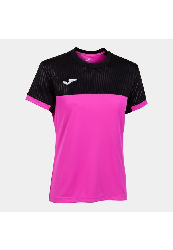 Koszulka do tenisa z krótkim rekawem damska Joma SHORT SLEEVE T- SHIRT. Kolor: wielokolorowy, różowy, czarny. Długość: krótkie. Sport: tenis