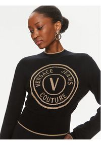 Versace Jeans Couture Sweter 75HAFM21 Czarny Regular Fit. Kolor: czarny. Materiał: wełna #3