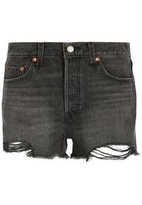 Levi's® Szorty jeansowe 501 High Rise 56327-0070 Czarny Regular Fit. Kolor: czarny. Materiał: jeans, bawełna