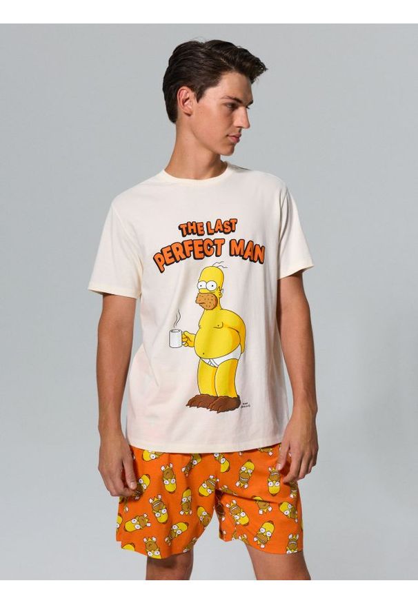Sinsay - Bawełniana piżama dwuczęściowa The Simpson - wielobarwny. Materiał: bawełna
